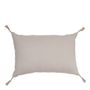Coussins textile - Housse de coussin MATTEO en velours de coton et lin - Taupe - 60 x 40 cm - BLANC D'IVOIRE