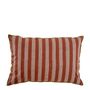 Fabric cushions - BAYADERE cotton cushion cover - Nude and brick red - 60 x 40 cm - BLANC D'IVOIRE