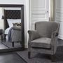 Armchairs - CLAUDE armchair dark gray velvet - BLANC D'IVOIRE