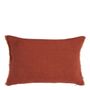 Coussins textile - Housse de coussin CHLOÉ en lin lavé - Orange brûlé - 60 x 40 cm - BLANC D'IVOIRE