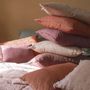 Coussins textile - Housse de coussin CHLOÉ en lin lavé - Orange brûlé - 60 x 40 cm - BLANC D'IVOIRE
