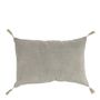Coussins textile - Housse de coussin MATTEO en velours de coton et lin - Gris - 60 x 40 cm - BLANC D'IVOIRE