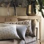 Coussins textile - Housse de coussin MATTEO en velours de coton et lin - Gris - 60 x 40 cm - BLANC D'IVOIRE