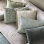 Fabric cushions - MATTEO cushion cover in cotton and linen velvet - Celadon - 60 x 40 cm - BLANC D'IVOIRE