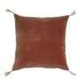 Fabric cushions - MATTEO cushion cover in cotton and linen velvet - Burnt Orange - 50 x 50 cm - BLANC D'IVOIRE