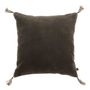 Coussins textile - Housse de coussin MATTEO en velours de coton et lin - Gris charbon - 50 x 50 cm - BLANC D'IVOIRE