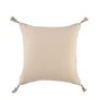 Coussins textile - Housse de coussin MATTEO en velours de coton et lin - Gris charbon - 50 x 50 cm - BLANC D'IVOIRE