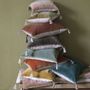 Coussins textile - Housse de coussin MATTEO en velours de coton et lin - Gris charbon - 50 x 50 cm - BLANC D'IVOIRE