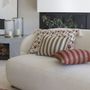 Coussins textile - Housse de coussin BAYADERE en coton - Crème et cumin - 60 x 40 cm - BLANC D'IVOIRE