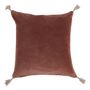 Coussins textile - Housse de coussin MATTEO en velours de coton et lin - Terracotta - 50 x 50 cm - BLANC D'IVOIRE