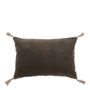 Coussins textile - Housse de coussin MATTEO en velours de coton et lin - Gris charbon - 60 x 40 cm - BLANC D'IVOIRE