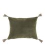 Fabric cushions - MATTEO cushion cover in cotton and linen velvet - Khaki - 30 x 40 cm - BLANC D'IVOIRE