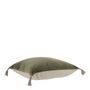 Fabric cushions - MATTEO cushion cover in cotton and linen velvet - Khaki - 30 x 40 cm - BLANC D'IVOIRE