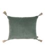 Coussins textile - Housse de coussin MATTEO en velours de coton et lin - Céladon - 30 x 40 cm - BLANC D'IVOIRE