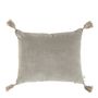 Cushions - MATTEO velvet and linen cushion - Gray - BLANC D'IVOIRE