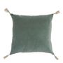 Coussins textile - Housse de coussin MATTEO en velours de coton et lin - Céladon - 50 x 50 cm - BLANC D'IVOIRE