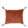 Fabric cushions - MATTEO cushion cover in cotton and linen velvet - Burnt Orange - 30 x 40 cm - BLANC D'IVOIRE
