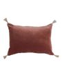 Coussins textile - Housse de coussin MATTEO en velours de coton et lin - Terracotta - 60 x 40 cm - BLANC D'IVOIRE
