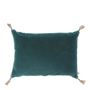 Coussins textile - Housse de coussin MATTEO en velours de coton et lin - Pétrole - 60 x 40 cm - BLANC D'IVOIRE