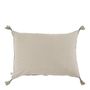 Coussins textile - Housse de coussin MATTEO en velours de coton et lin - Pétrole - 60 x 40 cm - BLANC D'IVOIRE