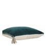Coussins textile - Housse de coussin MATTEO en velours de coton et lin - Pétrole - 60 x 40 cm - BLANC D'IVOIRE
