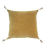 Coussins textile - Housse de coussin MATTEO en velours de coton et lin - Safran - 50 x 50 cm - BLANC D'IVOIRE