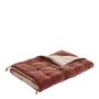 Canapés - Futon MATTEO en velours de coton et lin - Terracotta - 180 x 80 cm - BLANC D'IVOIRE