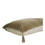 Cushions - MATTEO velvet and linen cushion - Taupe - BLANC D'IVOIRE