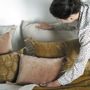 Fabric cushions - AURORE velvet cushion cover - Pink and gold - 60 x 40 cm - BLANC D'IVOIRE
