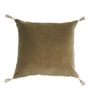 Fabric cushions - MATTEO cushion cover in cotton and linen velvet - Taupe - 50 x 50 cm - BLANC D'IVOIRE