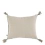 Cushions - MATTEO velvet and linen cushion - Petrol - BLANC D'IVOIRE