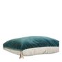 Cushions - MATTEO velvet and linen cushion - Petrol - BLANC D'IVOIRE