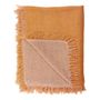 Throw blankets - LEA linen throw - Saffron - BLANC D'IVOIRE