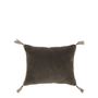Coussins textile - Housse de coussin MATTEO en velours de coton et lin - Gris charbon - 30 x 40 cm - BLANC D'IVOIRE