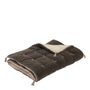 Canapés - Futon MATTEO en velours de coton et lin - Gris charbon - 180 x 80 cm - BLANC D'IVOIRE