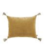 Coussins textile - Housse de coussin MATTEO en velours de coton et lin - Safran - 30 x 40 cm - BLANC D'IVOIRE