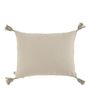 Coussins textile - Housse de coussin MATTEO en velours de coton et lin - Safran - 30 x 40 cm - BLANC D'IVOIRE