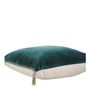 Fabric cushions - MATTEO cushion cover in cotton and linen velvet - Petrol - 50 x 50 cm - BLANC D'IVOIRE