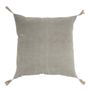 Fabric cushions - MATTEO cushion cover in cotton and linen velvet - Gray - 50 x 50 cm - BLANC D'IVOIRE