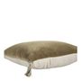 Coussins textile - Housse de coussin MATTEO en velours de coton et lin - Taupe - 30 x 40 cm - BLANC D'IVOIRE