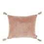 Coussins textile - Housse de coussin MATTEO en velours de coton et lin - Rose - 30 x 40 cm - BLANC D'IVOIRE