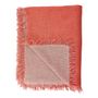 Throw blankets - LEA linen plaid - Burnt orange - BLANC D'IVOIRE