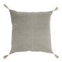 Cushions - MATTEO velvet and linen cushion - Gray - BLANC D'IVOIRE