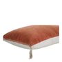 Cushions - MATTEO velvet and linen cushion - Burnt orange - BLANC D'IVOIRE