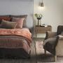 Cushions - MATTEO velvet and linen cushion - Burnt orange - BLANC D'IVOIRE