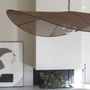 Hanging lights - ALBA pendant light in brown weave - ø 90 cm - BLANC D'IVOIRE