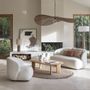 Hanging lights - ALBA pendant light in brown weave - ø 90 cm - BLANC D'IVOIRE