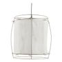 Suspensions - Suspension JADE en tissu blanc et métal doré finition laiton - Grand modèle - H. 75 cm - BLANC D'IVOIRE