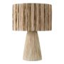 Lampes à poser - Lampe NIA en raphia - Abat-jour doré et naturel - ø 40 x 57,5 cm - BLANC D'IVOIRE