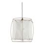 Suspensions - Suspension JADE en tissu blanc et métal doré finition laiton - Petit modèle - H. 65 cm - BLANC D'IVOIRE
